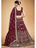 Myra Maroon Georgette Real Georgette Lehenga Choli | Grocsy