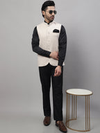 Even Apparels Men's Cream Pure Wool Nehru Jacket | Grocsy