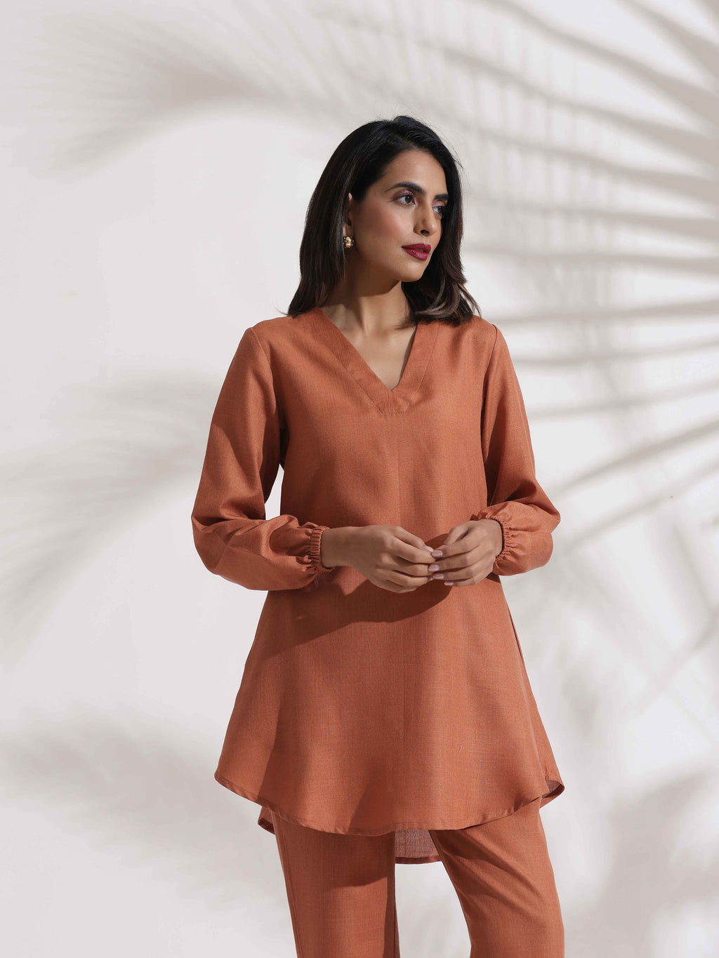 trueBrowns Rust Slub Co-ord Set | Grocsy
