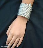 Tehzeeb Creations Women's Silver Colour Viral Spiral Bangle For Girl And Women | Grocsy