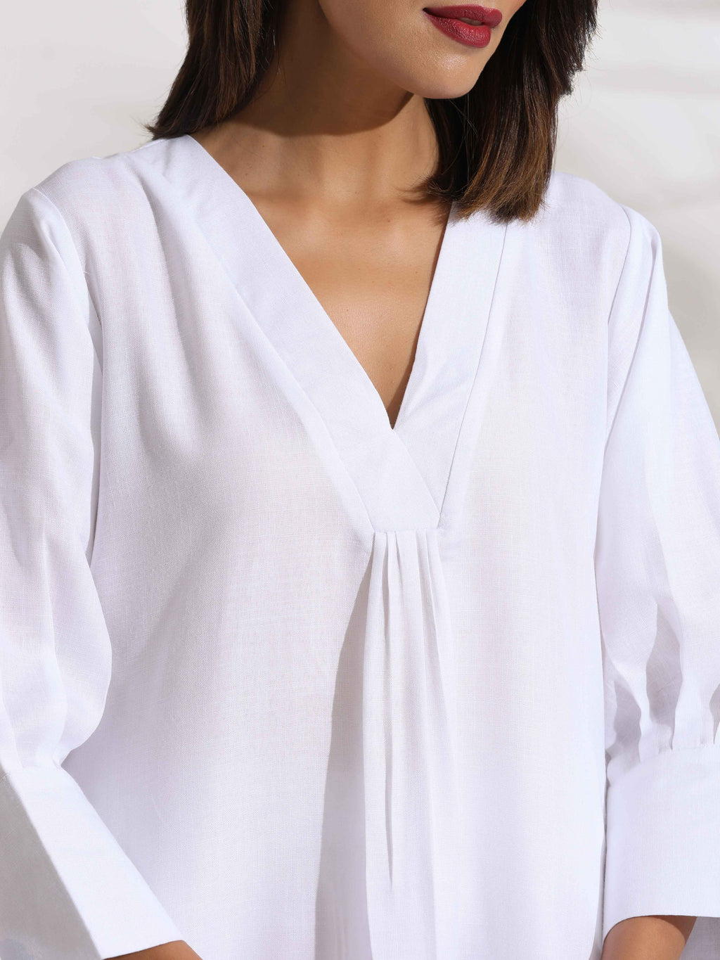 trueBrowns White Slub Kurta Set | Grocsy