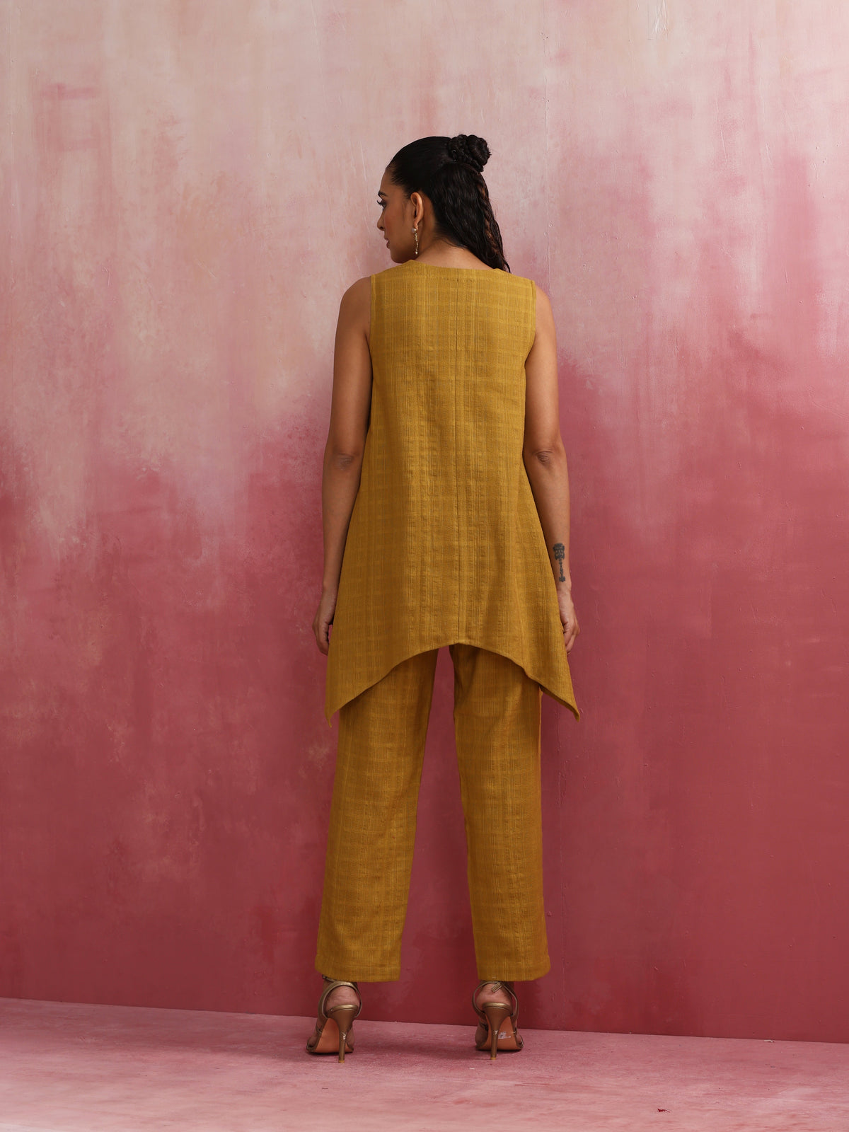 trueBrowns Mustard Cotton Dobby Co-ord set | Grocsy