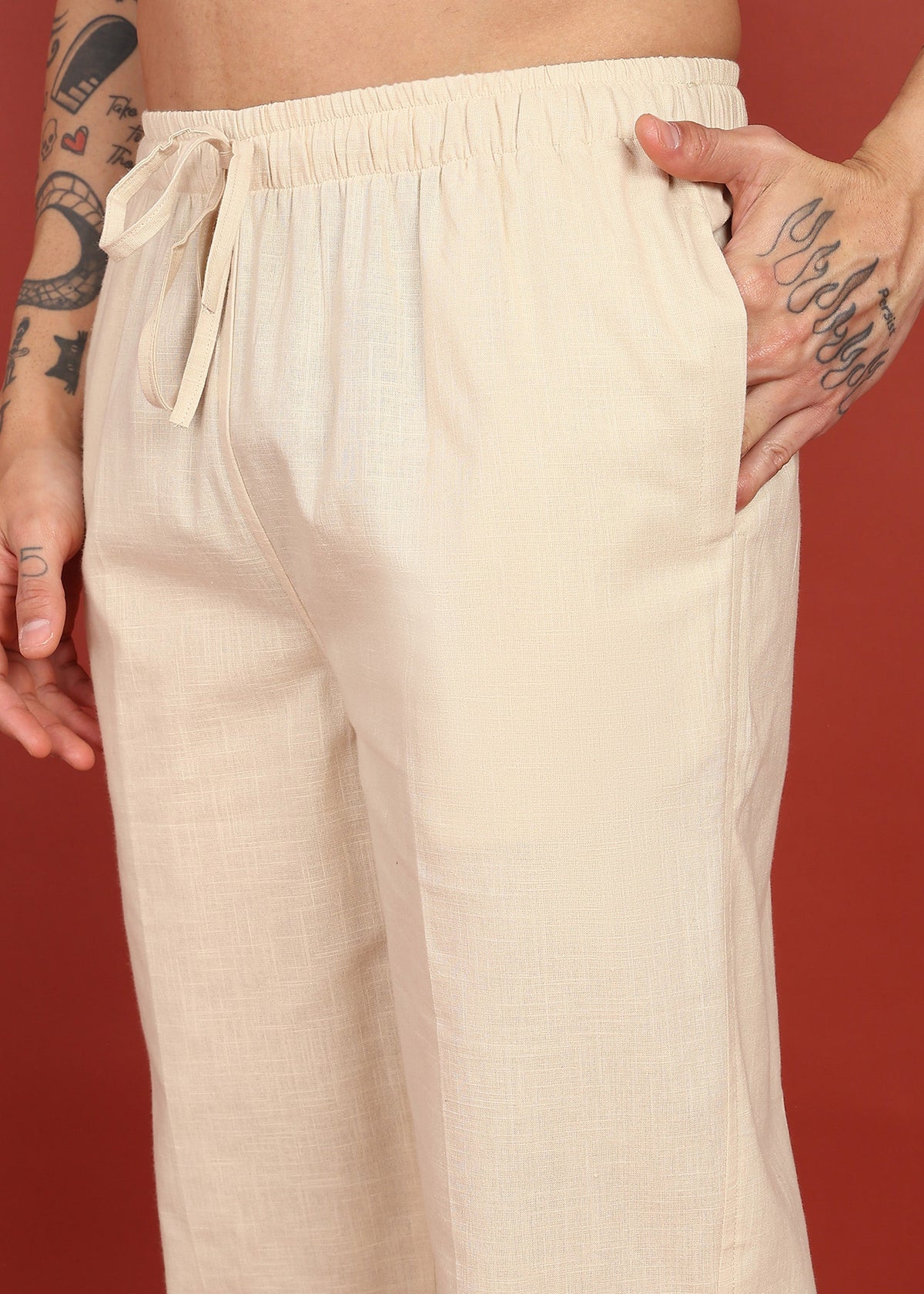 Fabmade Ivory Comfort Linen Pyjama | Grocsy