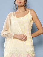 Ahalyaa Women Yellow Kurta with Sharara & With Dupatta | Grocsy