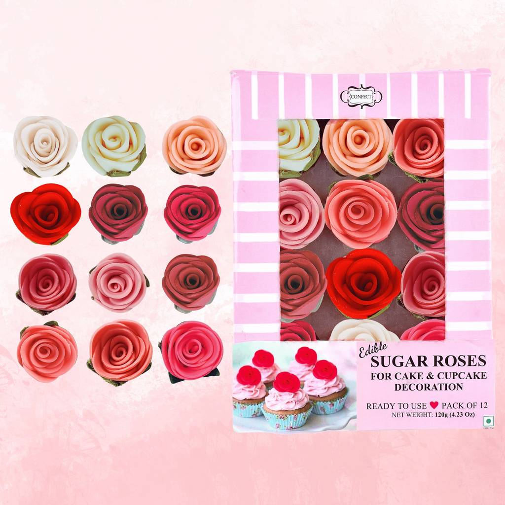 Confect Ombre- 5 | Edible Sugar Roses Topper | Grocsy