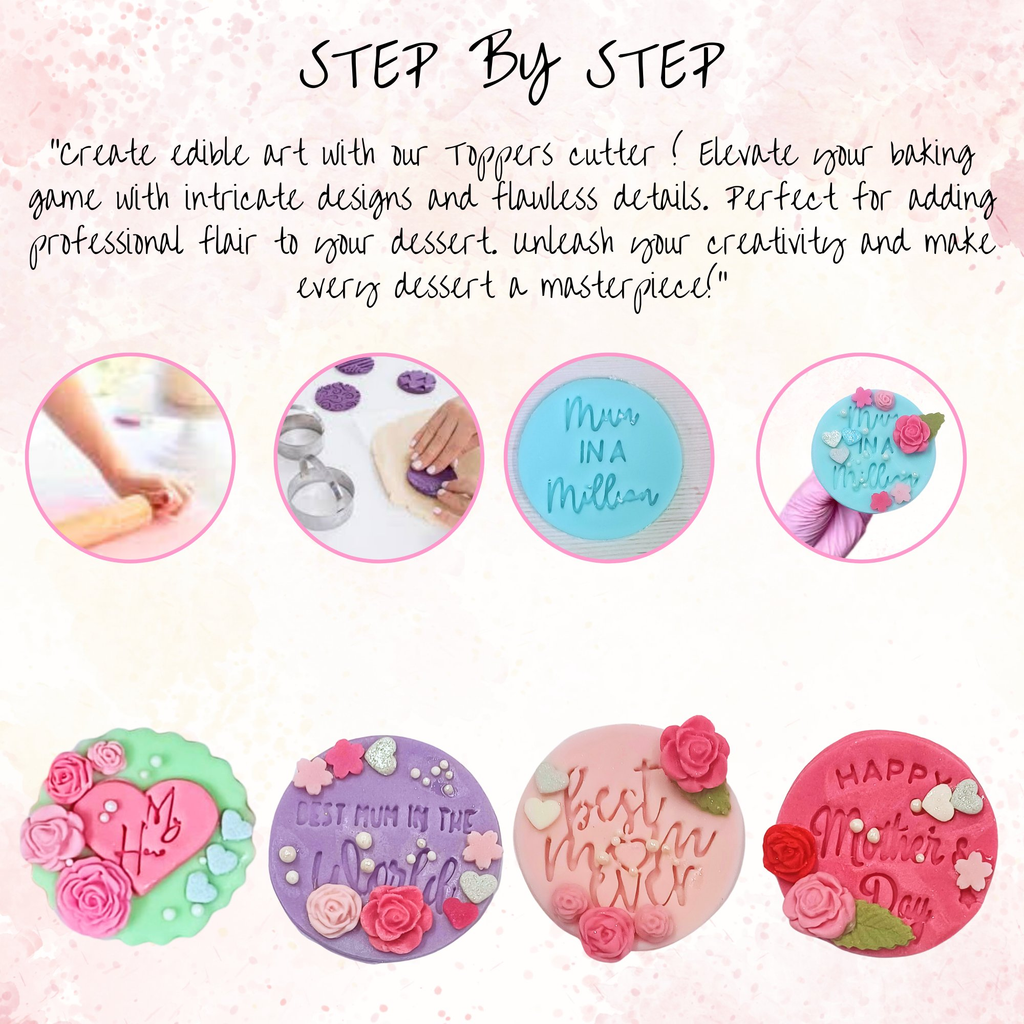 Confect Toppers Cutters | Celebration Topper Cutter | Cake & Cupcake Decorating (MDay-Cutters-04) | Grocsy