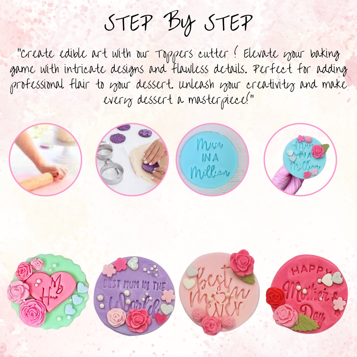 Confect Toppers Cutters | Celebration Topper Cutter | Cake & Cupcake Decorating (MDay-Cutters-04) | Grocsy