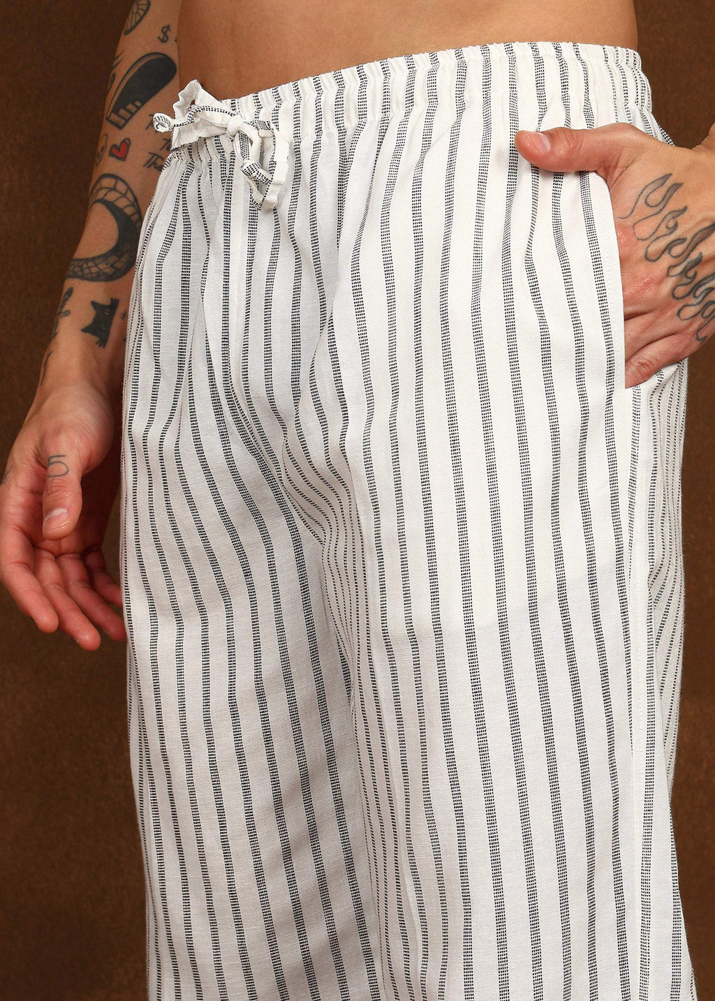 Fabmade Driftline Stripe Linen Pyjama | Grocsy