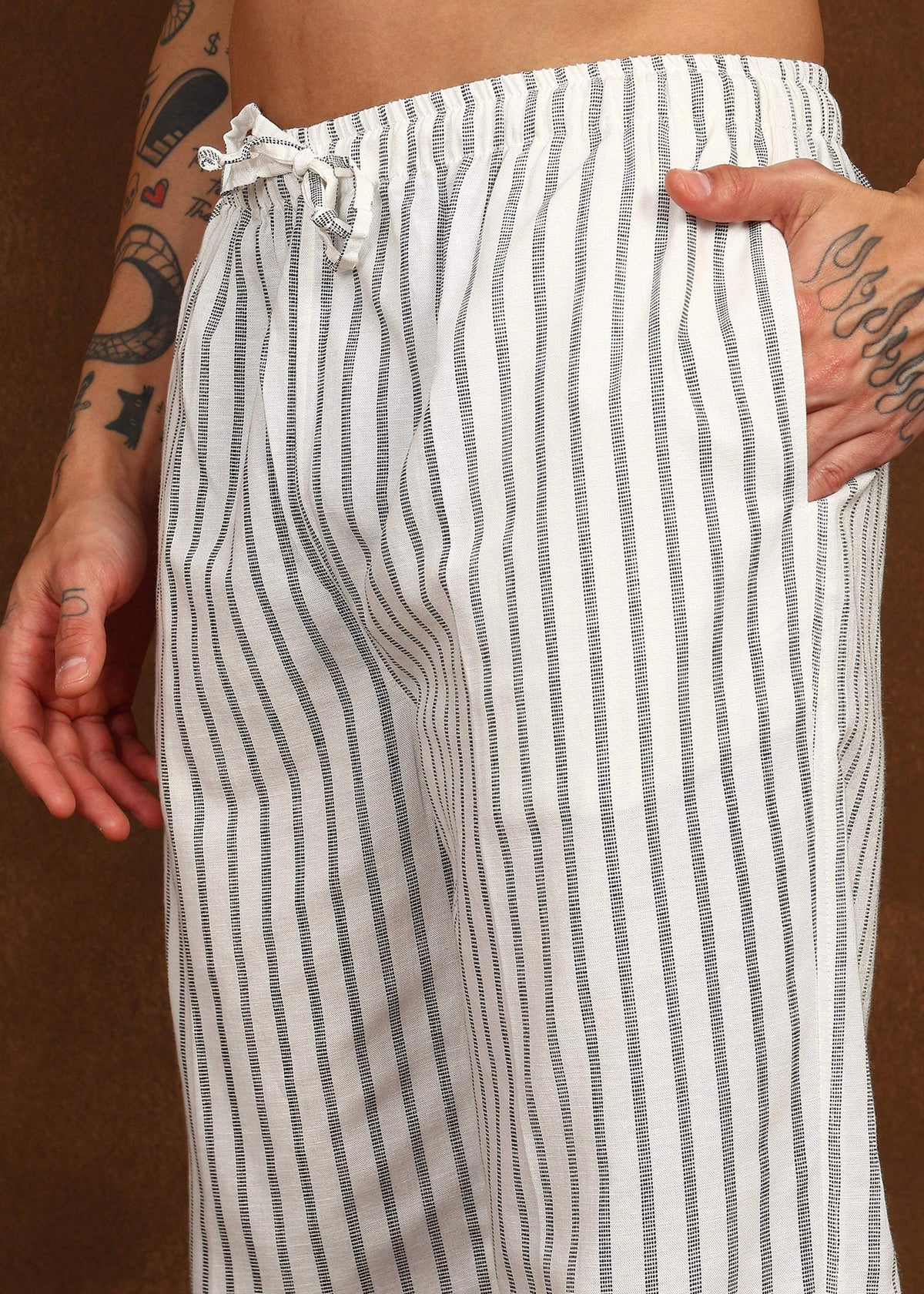 Fabmade Driftline Stripe Linen Pyjama | Grocsy