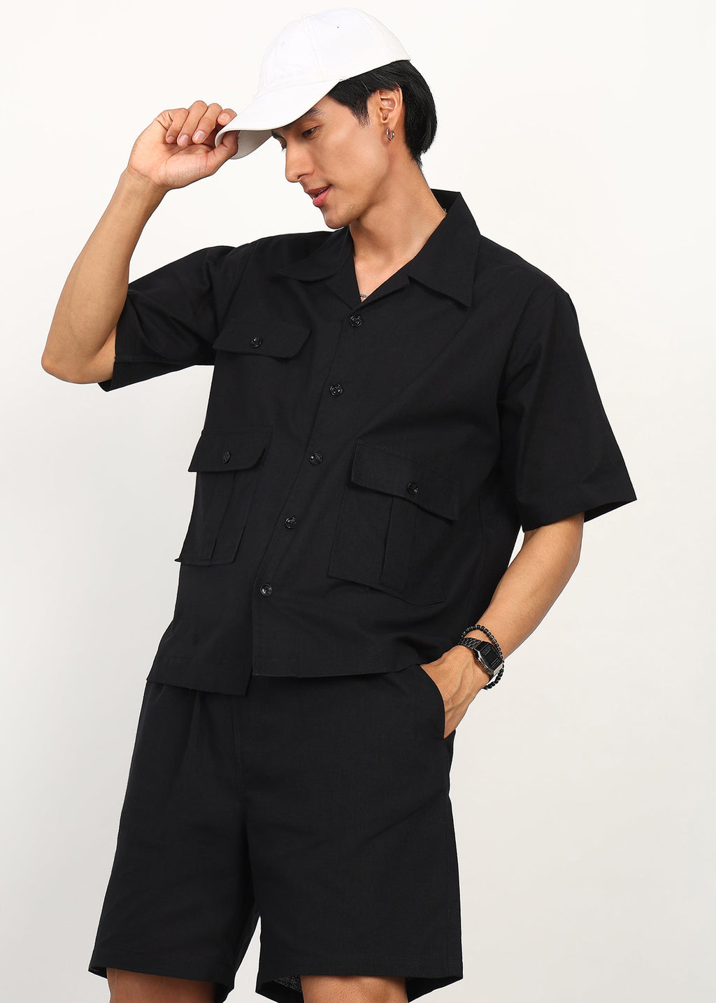 Fabmade Black Utility Co-Ord Set For Men | Grocsy