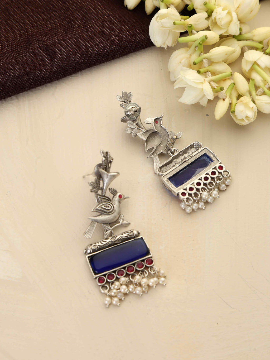 trueBrowns Silver Tone Bird Earrings | Grocsy