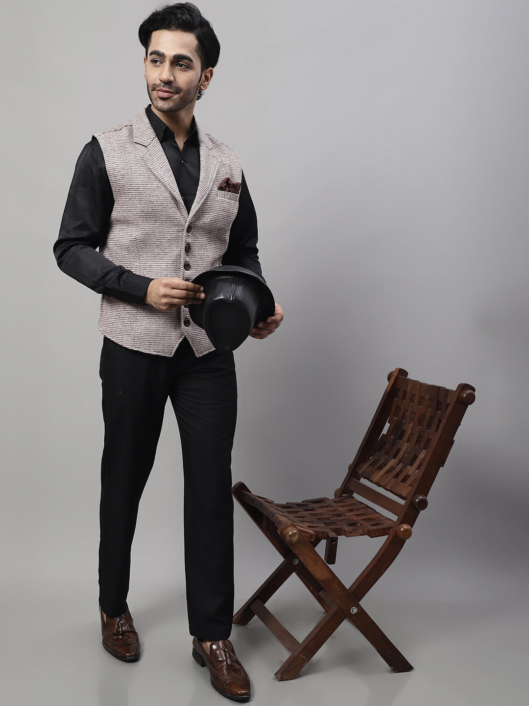 Even Apparels Men's Cream Pure Wool Nehru Jacket | Grocsy