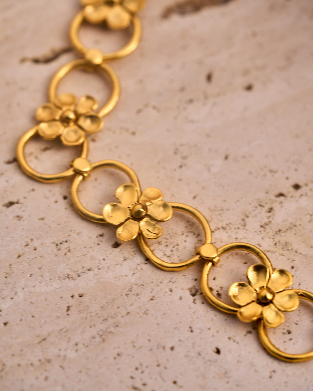 trueBrowns Gold-Polished Floral Necklace | Grocsy
