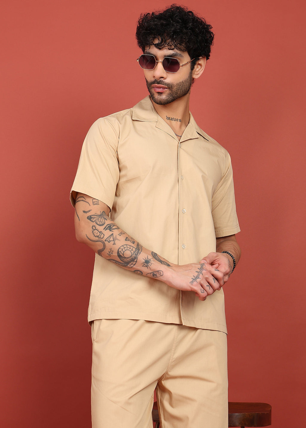 Fabmade Desert Sand Classic Co-Ord Set | Grocsy