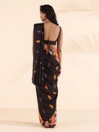 trueBrowns Cola Muslin Ikat Saree | Grocsy