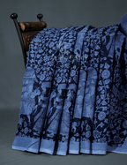 Shades of Black And Grey With Kalamkari Print Munga Cotton Saree By Gayathri Reddy Designer Studio | Grocsy