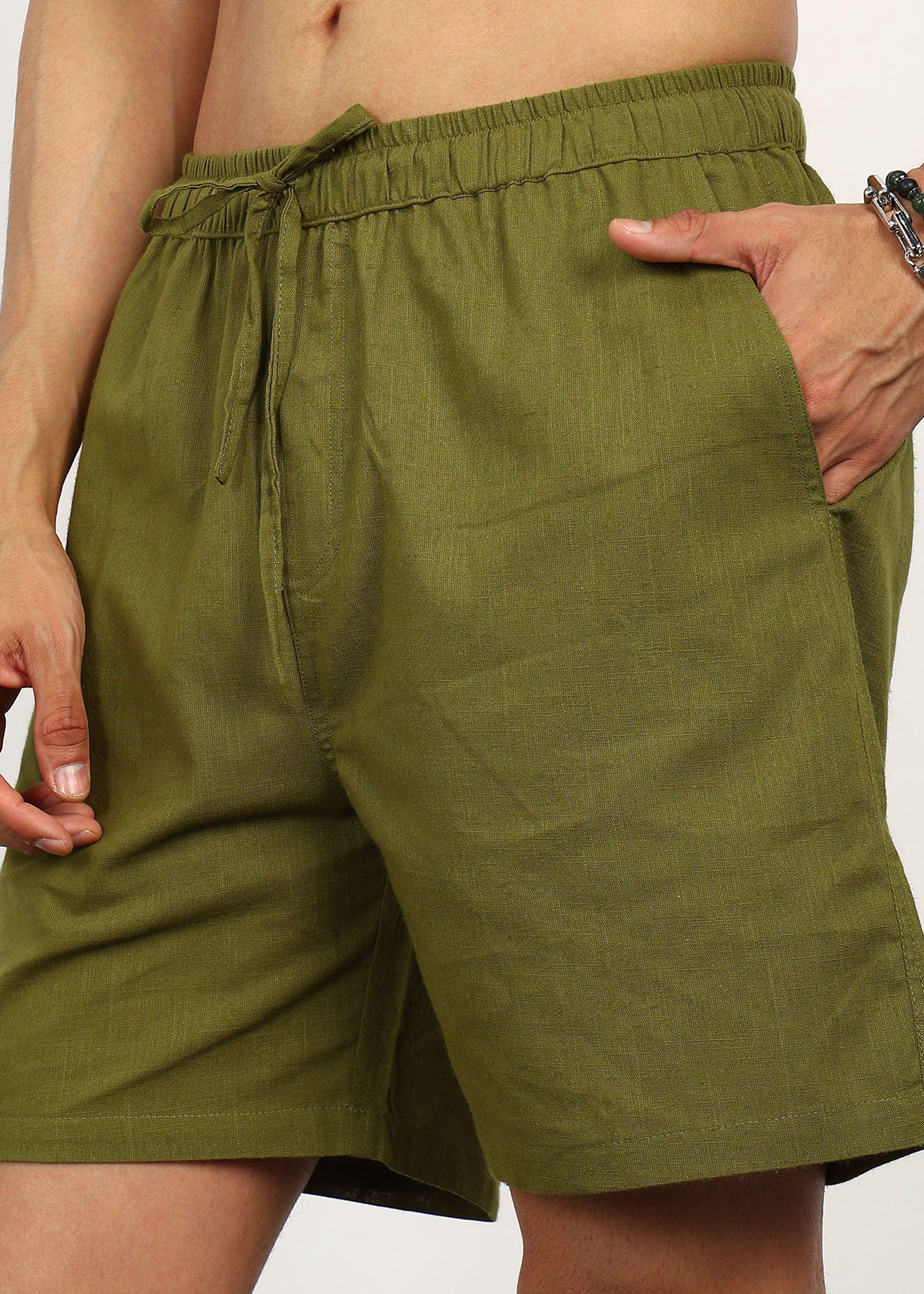 Fabmade Olive Ease Shorts | Grocsy