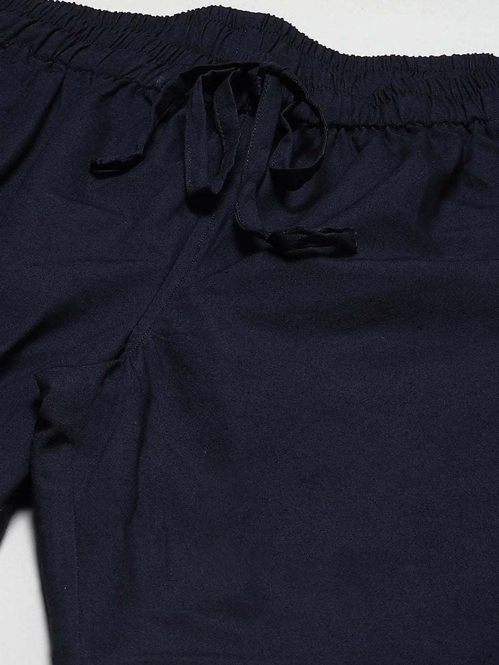 Fabmade Men's Navy Blue Cotton Linen Pyjama | Grocsy
