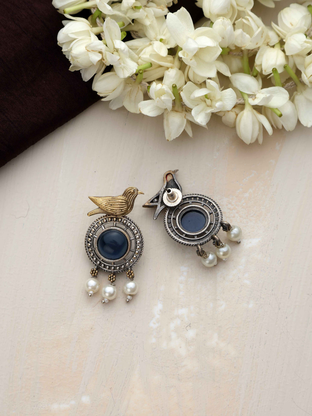trueBrowns Silver Gold Tone Bird Stud Earrings | Grocsy