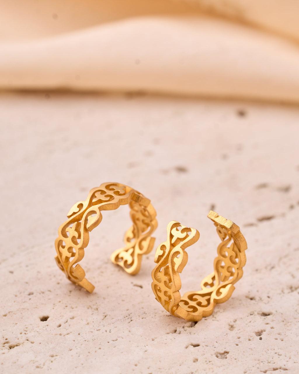 trueBrowns Gold-Polished Hoop Earrings | Grocsy