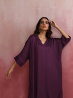 trueBrowns Purple Modal Kimono Kurta Set | Grocsy