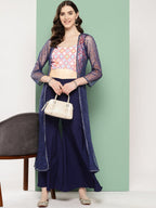Ahalyaa Printed Ethnic Co-Ords with Shrug | Grocsy