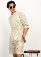 Fabmade Sandline Stripe Linen Co-Ord Set | Grocsy
