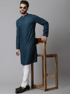 Even Apparels Green Kurta With Band Collar | Grocsy