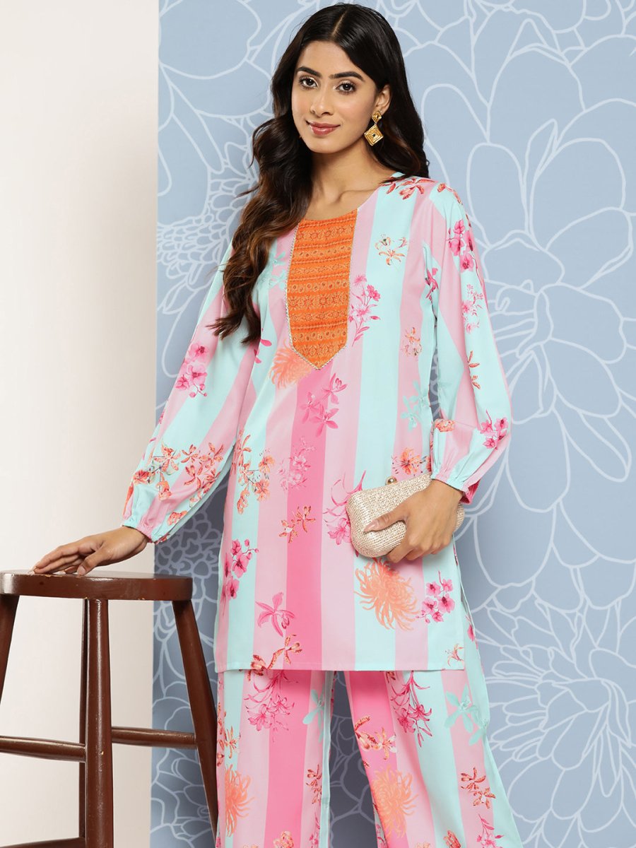 Ahalyaa Striped Ethnic Co-Ords | Grocsy
