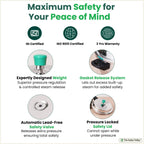 The Indus Valley QuicKooker Tri-Steel Stainless Steel Pressure Cooker, Premium Quality, 3 Layer Heavy Bottom, 100% Safe, ISI Certified, Induction & Gas, 3/5 L | Grocsy