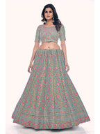 Myra Green Gota Silk Embroidered Designer Lehenga Choli | Grocsy