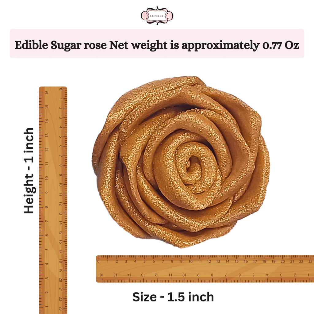 Confect Copper | Edible Metallic Sugar Roses Topper | Grocsy
