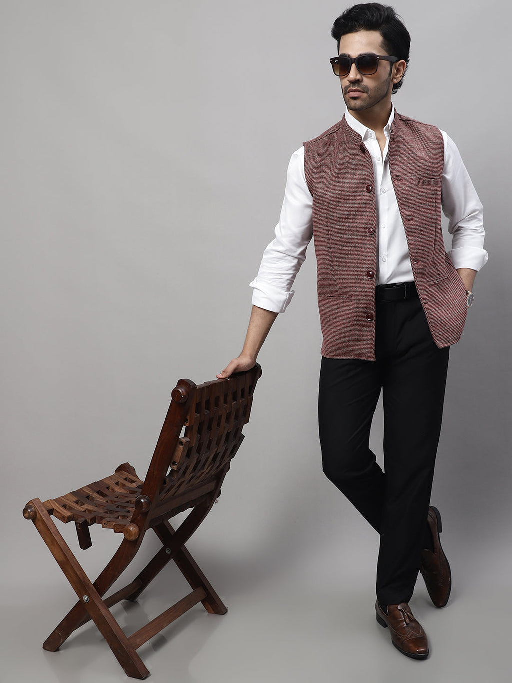 Even Apparels Men's Multi Nehru Jacket With Welt Pockets | Grocsy