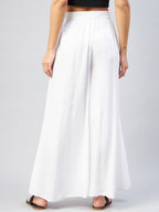 InWeave Solid White Palazzo | Grocsy