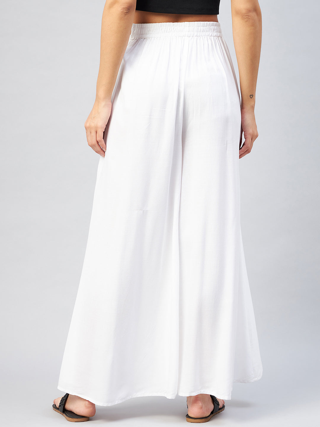 InWeave Solid White Palazzo | Grocsy