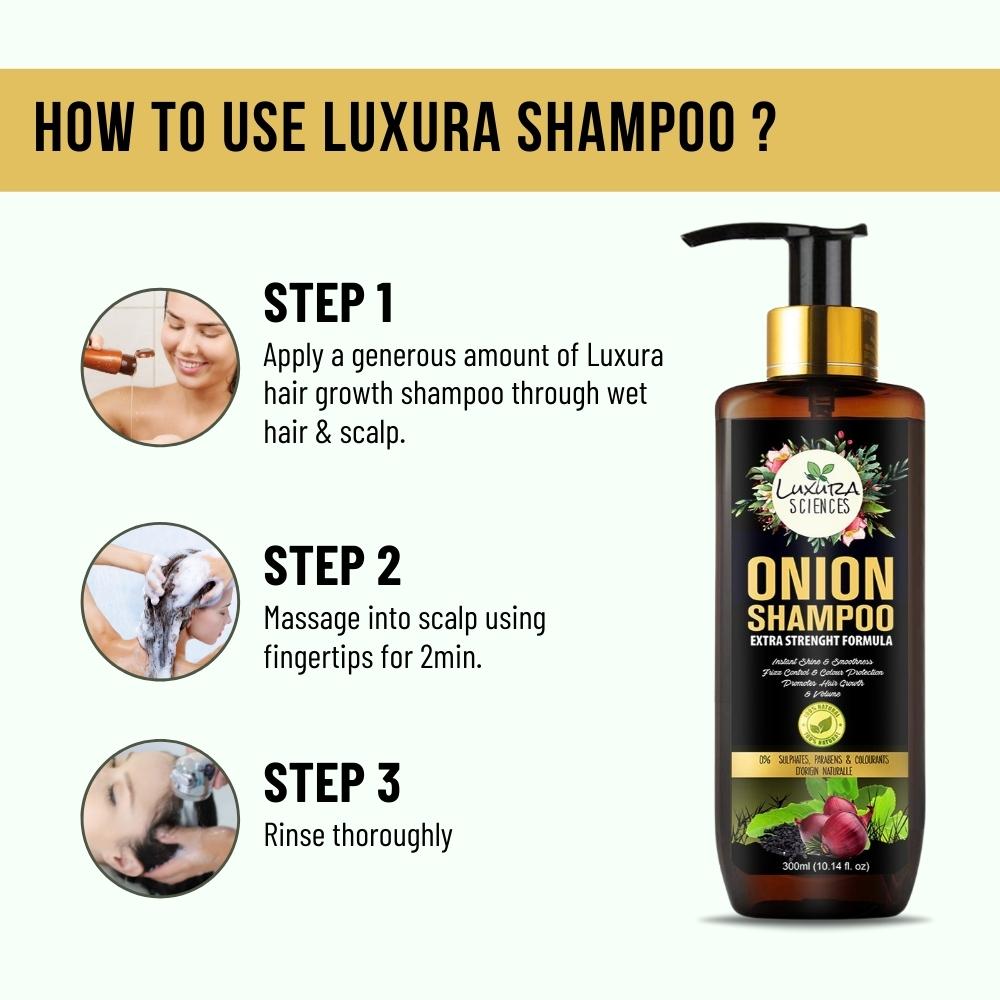 Luxura Sciences Onion Oil Shampoo For Hair Growth | Grocsy
