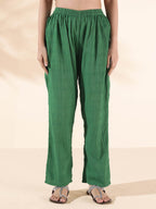 trueBrowns Green Cotton Dobby Relaxed Co-ord Set | Grocsy