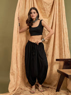 InWeave Black Solid Harem Pant | Grocsy