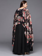 Ahalyaa Plus Size Boat Neck Maxi Ethnic Dress | Grocsy