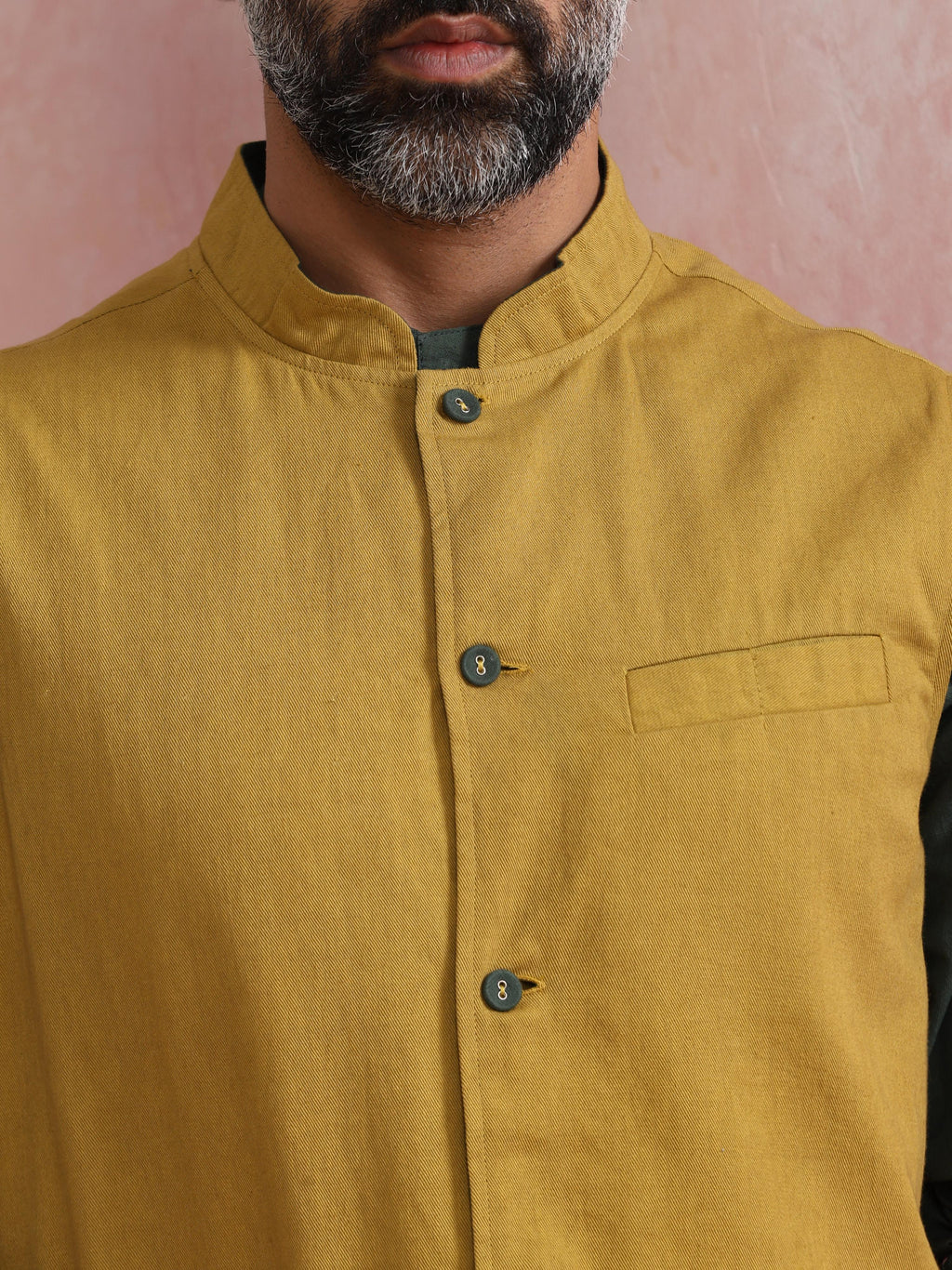trueBrowns Men's Mustard Cotton Reversible Nehru Jacket | Grocsy
