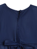 Ahalyaa Girls Navy Blue Velvet Angrakha Gotta Patti Kids Kurta with Palazzos | Grocsy