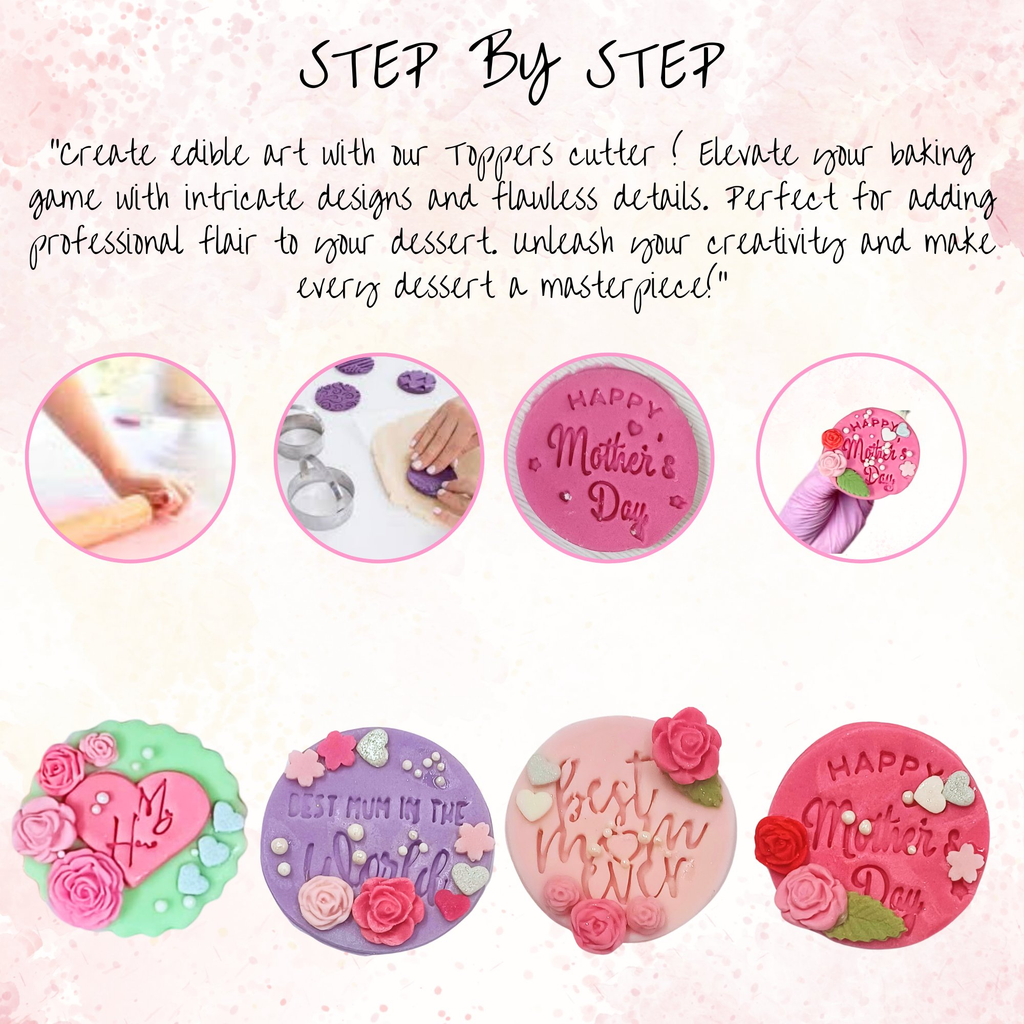 Confect Toppers Cutters | Best Mom Ever Topper Cutter | (MDay-Cutters-05) | Grocsy