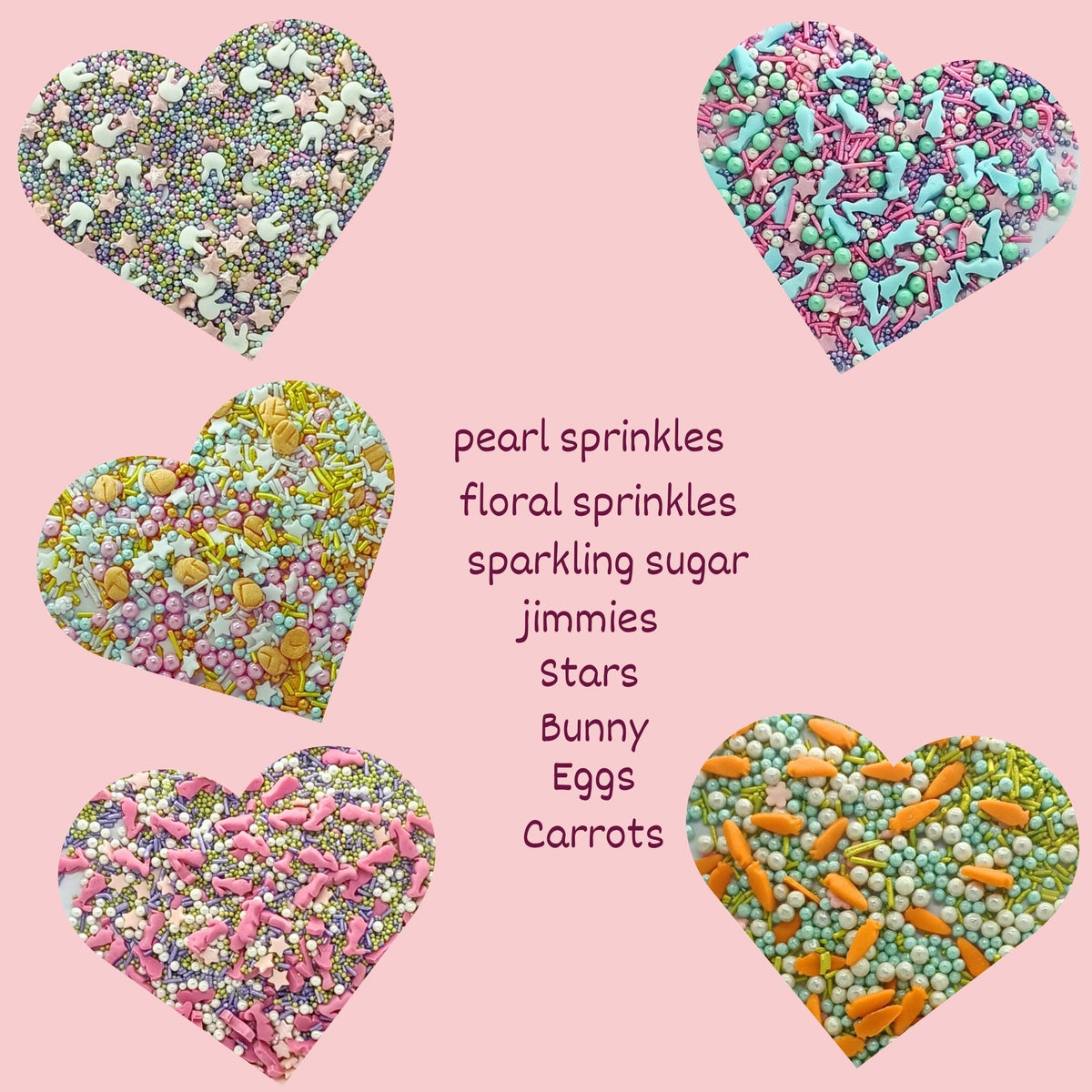 Confect Spring Sprinkles Edible | Vermecelli, Pearls & Stars Sprinkles Pack of 5 (EAST 4) - 100Gms | Grocsy