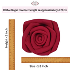 Confect Rich Deep Burgundy Rose | Edible Sugar Roses Topper | Grocsy