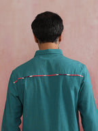 trueBrowns Men's Teal Cotton Shirt | Grocsy