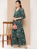 Ahalyaa Women Floral Printed Regular Gotta Patti Kurta with Palazzos | Grocsy