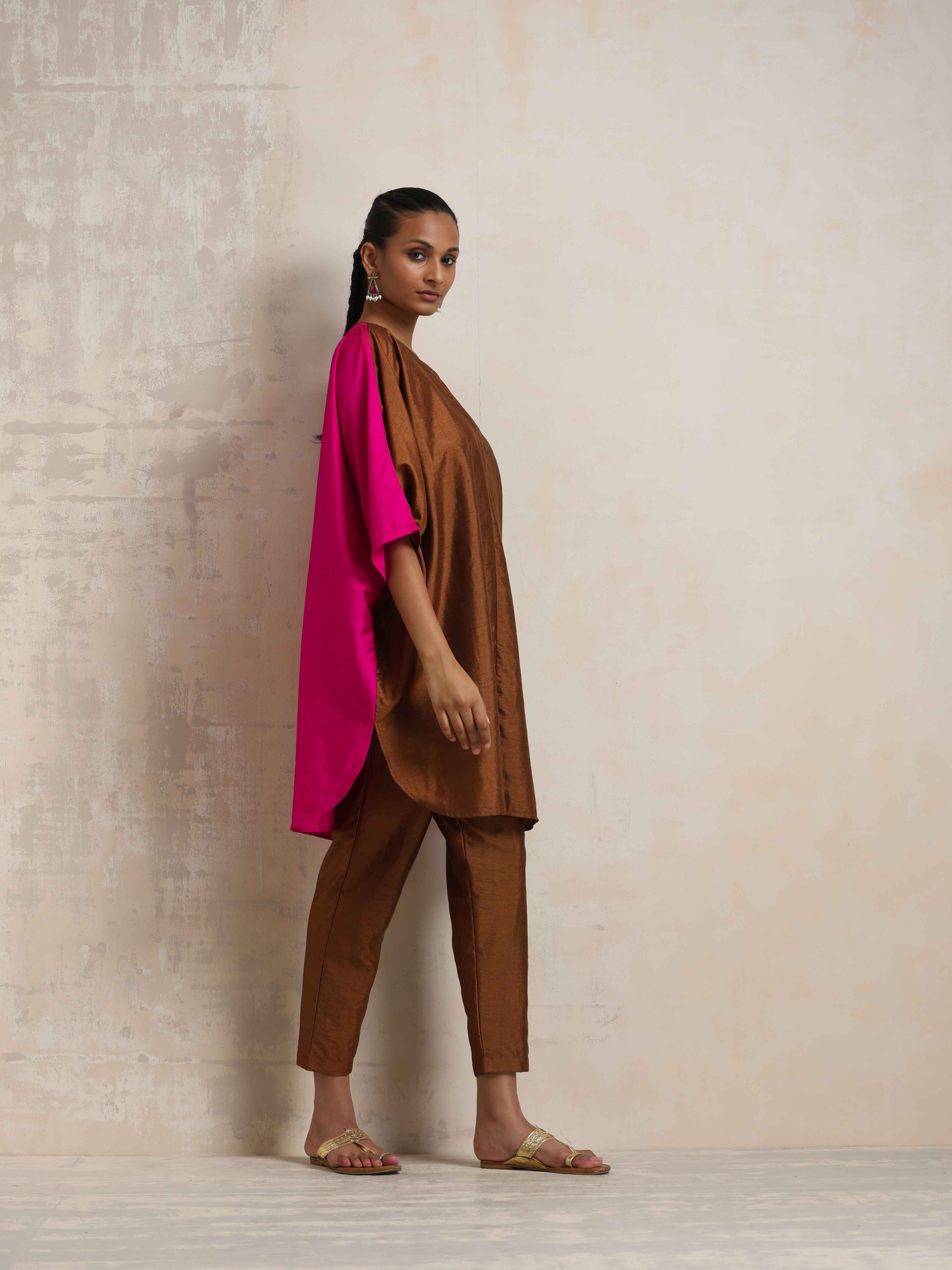 trueBrowns Brown Silk Co-ord Set | Grocsy