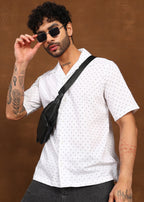 Fabmade Micro Print Short Sleeve Shirt | Grocsy