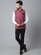Even Apparels Men's Brown Pure Wool Nehru Jacket | Grocsy