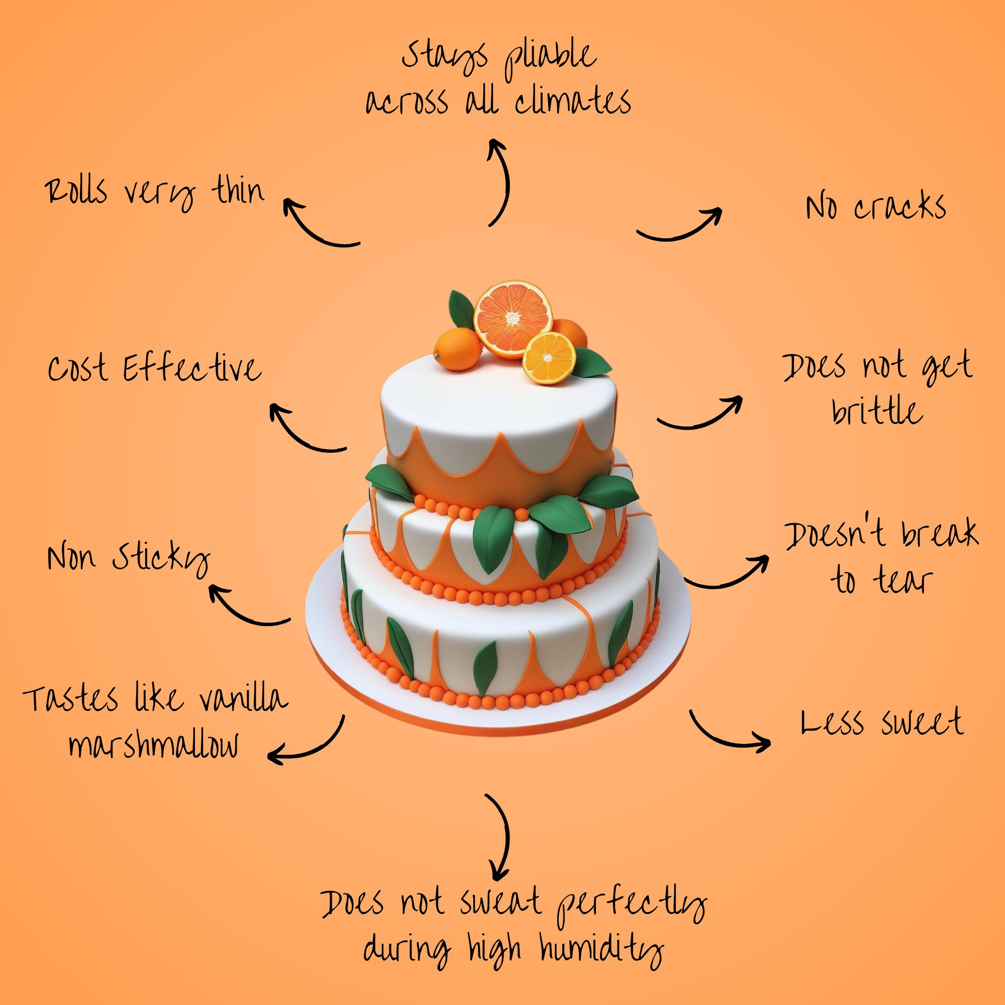Confect Citrus Orange Fondant | Edible Sugarpaste | Grocsy